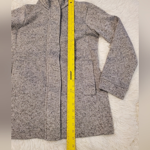 Lands' End Gray Herringbone Knit Jacket XS PETITE - Picture 5 of 11